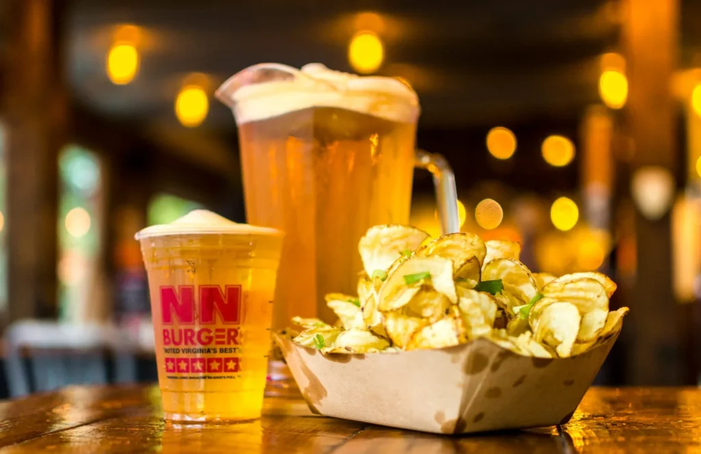 Pitcher of frozen craft beer with NN Twisters