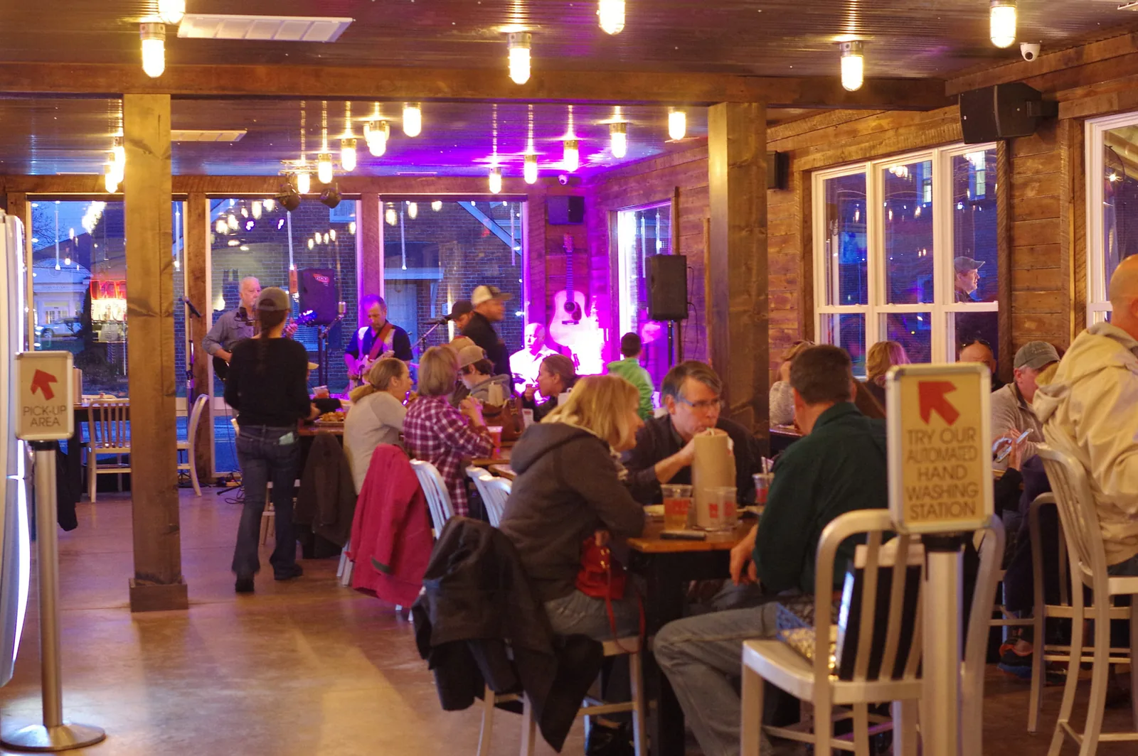 NN Burger interior with rustic industrial decor